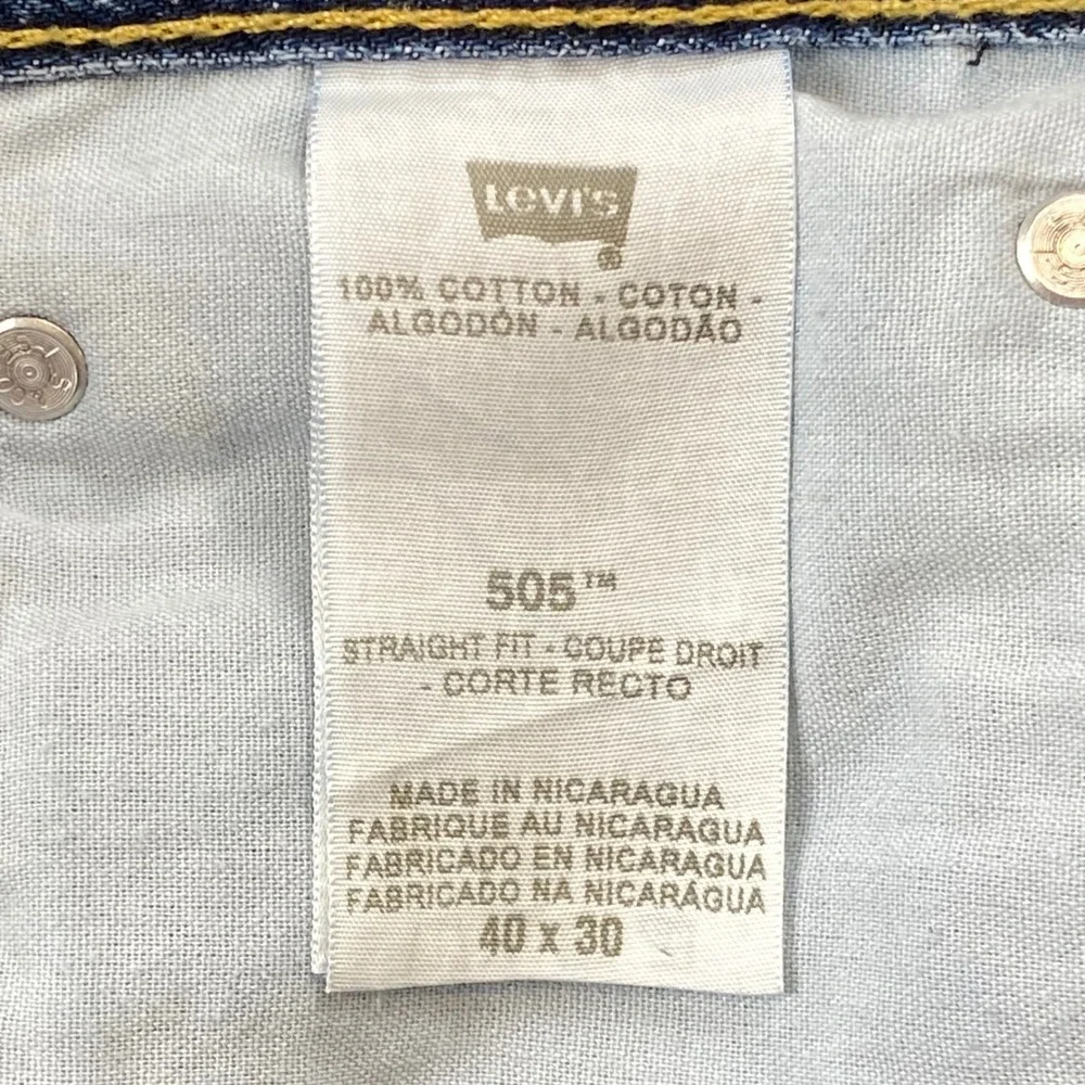 Levis 505 Jeans Mens 40x30 Blue 2013 Dark Stonewash Regular Straight Leg Denim
